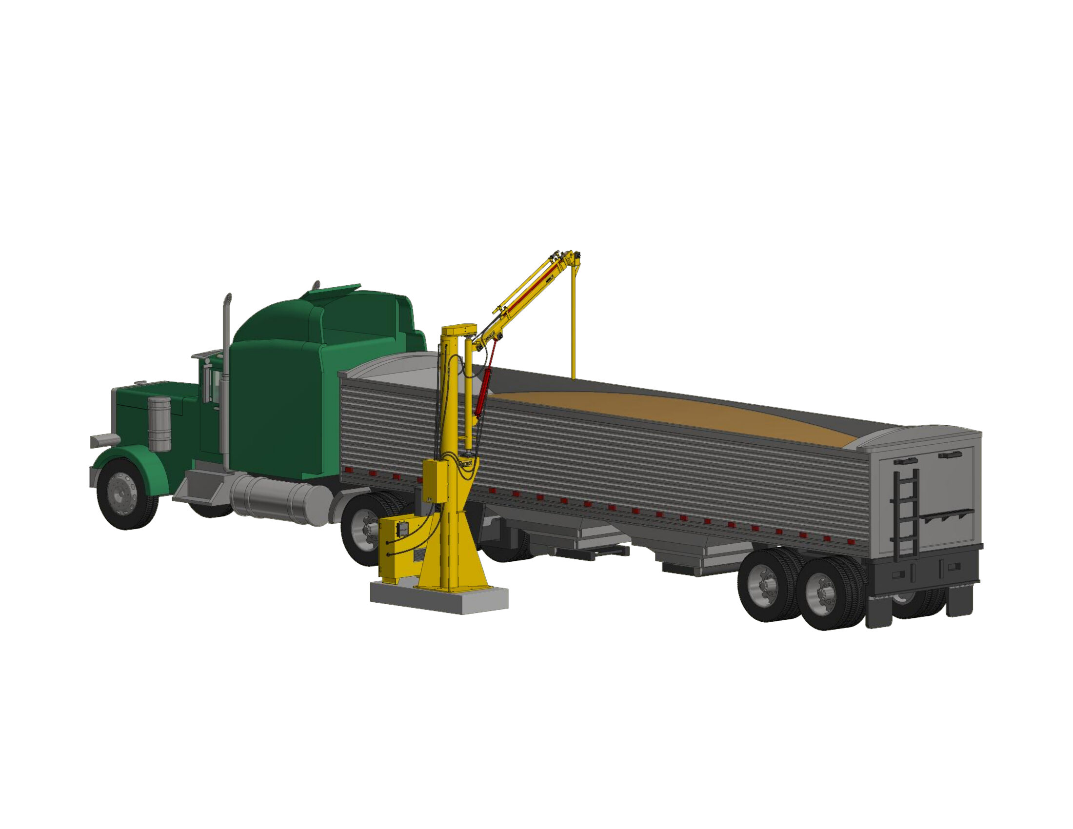 Apollo grain truck probe sampling a loaded grain trailer